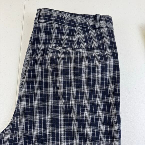 Banana Republic Factory Pants Womens 16 Sloan High Rise Blue White Check Career - Picture 3 of 12